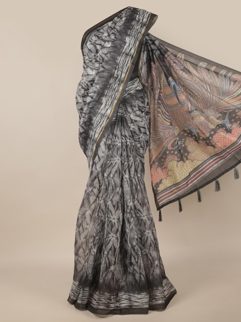 

Pothys Grey & Black Zari Jute Silk Saree