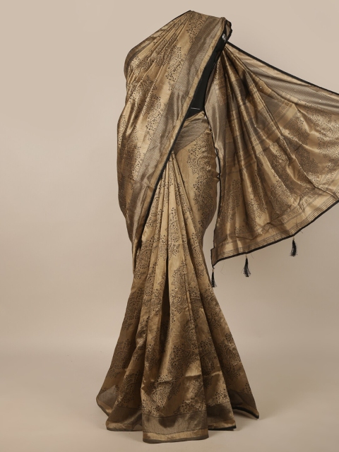 

Pothys Tan & Black Floral Saree
