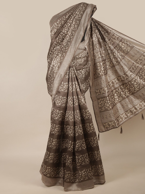 

Pothys Grey & White Floral Saree