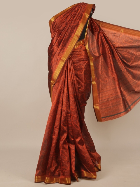 

Pothys Rust Woven Design Cotton Blend Saree