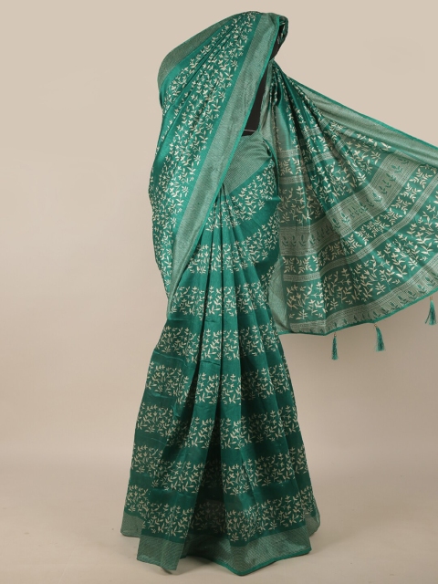 

Pothys Green & White Floral Saree