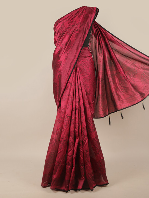 

Pothys Pink & Black Ethnic Motifs Saree