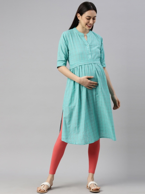 

GOLDSTROMS Women Sea Green Gotta Patti Maternity Kurta