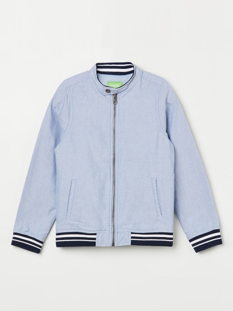 

Bossini Boys Blue Striped Bomber Jacket