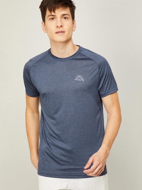 

Kappa Men Navy Blue & White Brand Logo Printed T-shirt