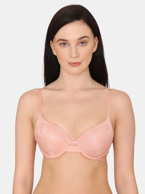 

Zivame Pink Push-Up Bra Underwired Lightly Padded