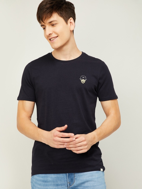 

Forca Men Navy Blue Applique T-shirt
