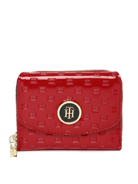 

Tommy Hilfiger Women Red Textured Three Fold Wallet