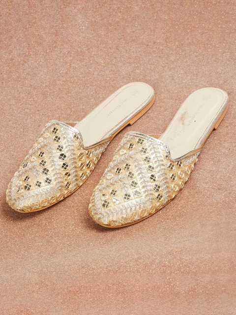 

Melange by Lifestyle Women Gold-Toned Slip-On Sneakers