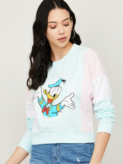 

Ginger by Lifestyle Women Blue Printed Sweatshirt