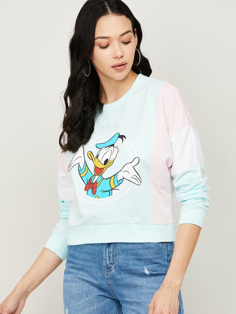 

Ginger by Lifestyle Women Blue Printed Sweatshirt