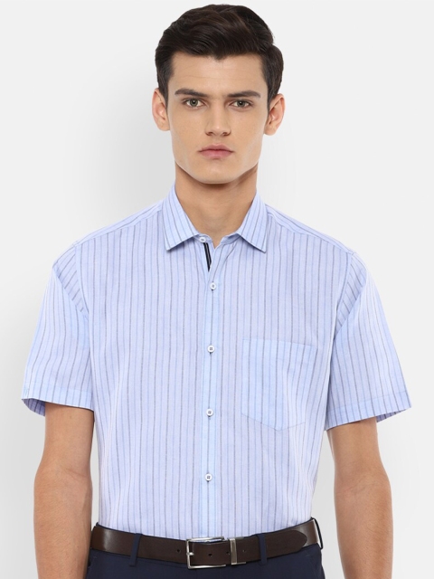 

Van Heusen Men Blue Opaque Striped Formal Shirt