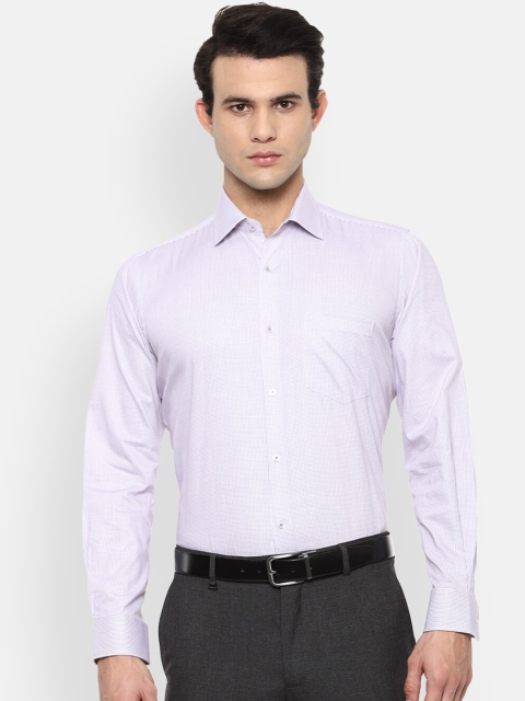 

Van Heusen Men White Micro Checks Opaque Cotton Formal Shirt