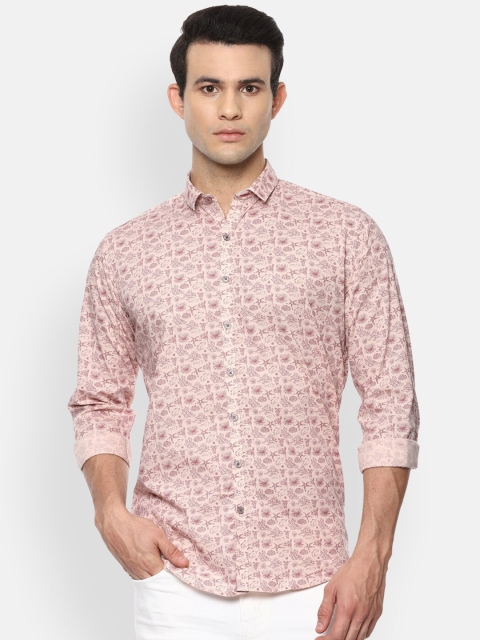 

V Dot Men Pink Opaque Printed Casual Shirt