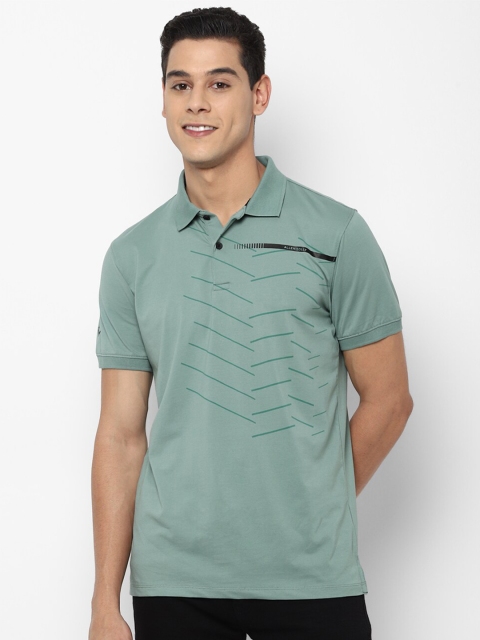 

Allen Solly Men Green Printed Polo Collar Pockets T-shirt