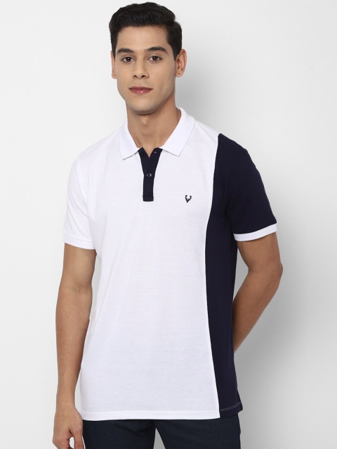 

Allen Solly Men White Colourblocked Polo Collar Applique T-shirt