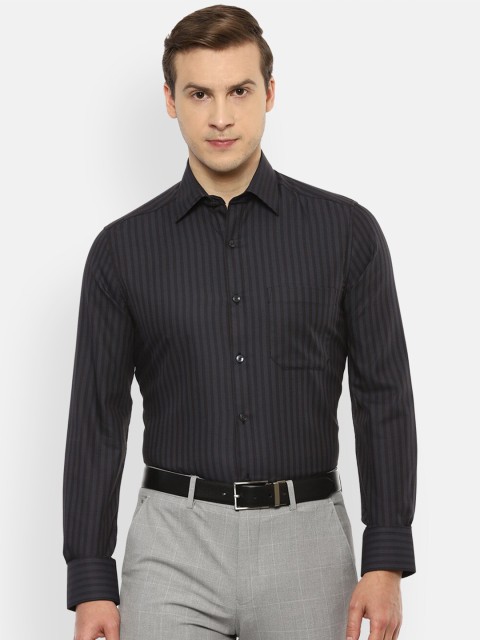 

Louis Philippe Men Black Opaque Checked Formal Shirt