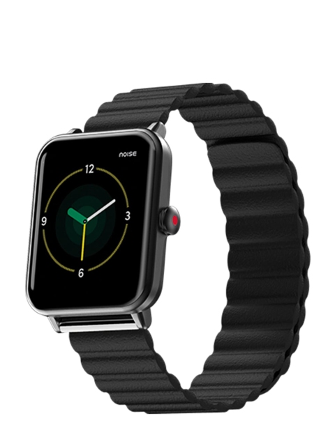 

NOISE Black Textured Leather Smartwatch Strap