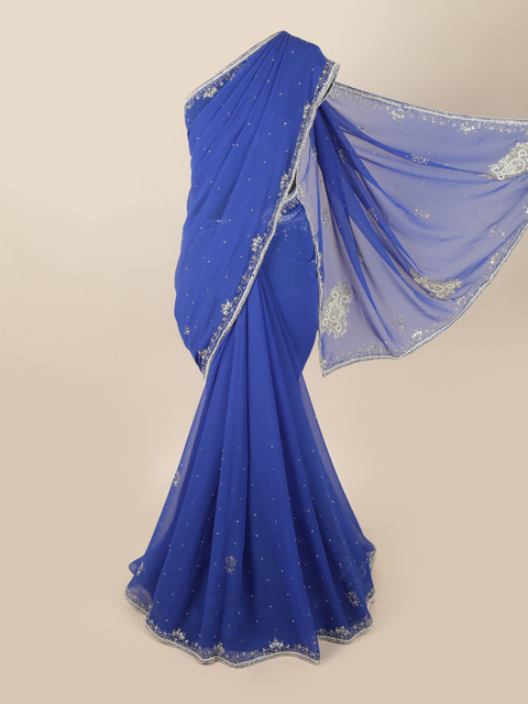 

Pothys Blue Embellished Saree
