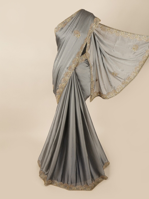

Pothys Grey Embellished Beads and Stones Saree
