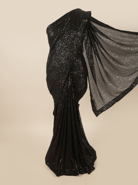 

Pothys Black & White Embellished Net Saree