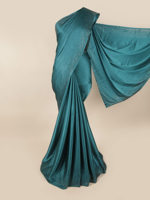 

Pothys Teal Green Beads and Stones Poly Georgette Saree