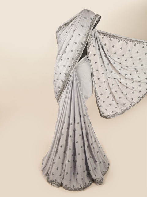 

Pothys Grey Embellished Beads and Stones Saree