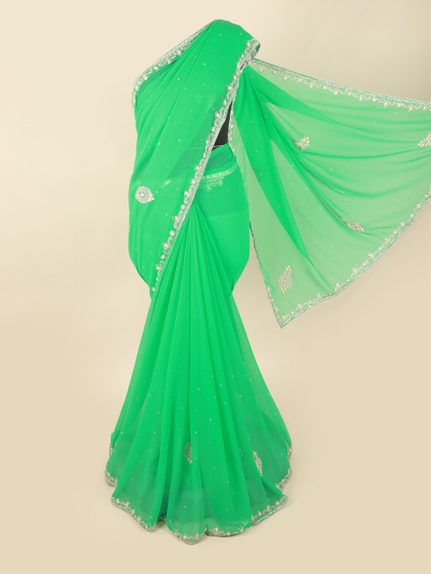 

Pothys Green Poly Georgette Saree