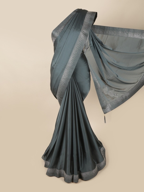 

Pothys Grey Embellished Poly Georgette Saree