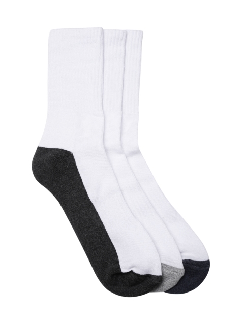 

Roadster Men Pack of 3 White Colourblocked Above Ankle-Length Socks