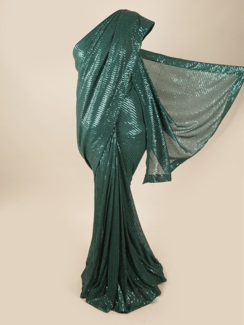 

Pothys Green Embellished Sequinned Net Saree