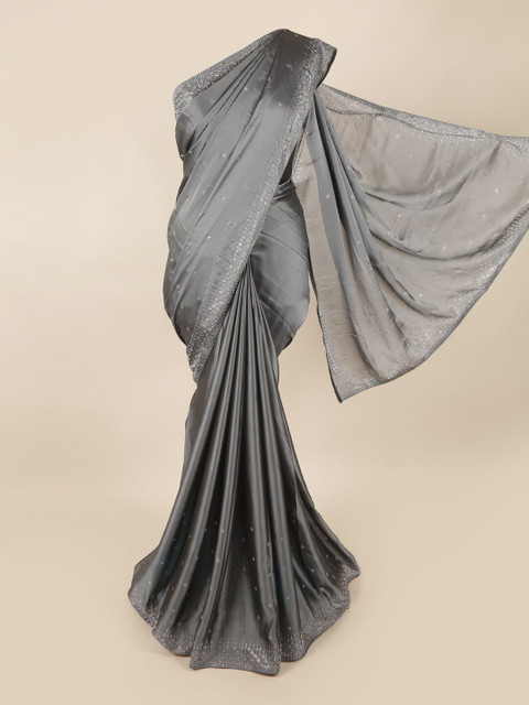 

Pothys Grey Embellished Beads and Stones Saree