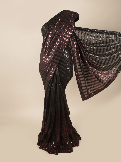 

Pothys Black Embellished Sequinned Saree