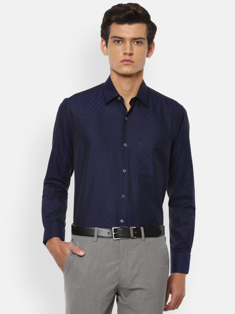 

Luxure by Louis Philippe Men Navy Blue Opaque Formal Shirt