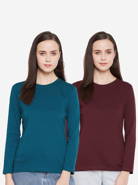 

Women Pack Of 2 Cotton T-shirts, Multi