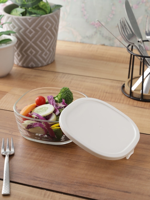 

Lock & Lock Transparent Solid Square Food Storage Container 370 Ml