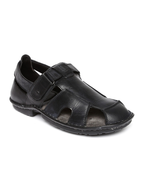 

Hush Puppies Men Black New Decent Leather Sandals