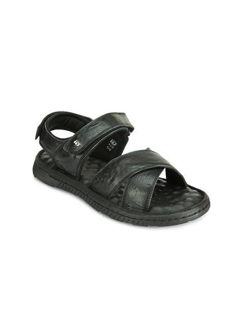 

ID Men Black Leather Comfort Sandals