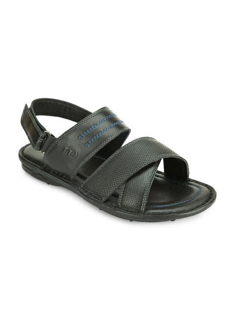 

ID Men Black Leather Comfort Sandals