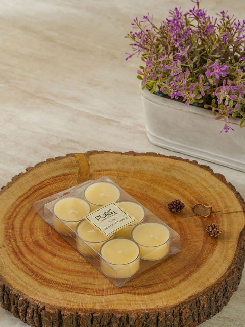 

Pure Home and Living Set of 4 Khaki-Coloured Vanilla Tealight Candles