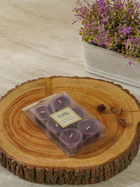 

Pure Home and Living Set of 4 Purple Tealight Candles