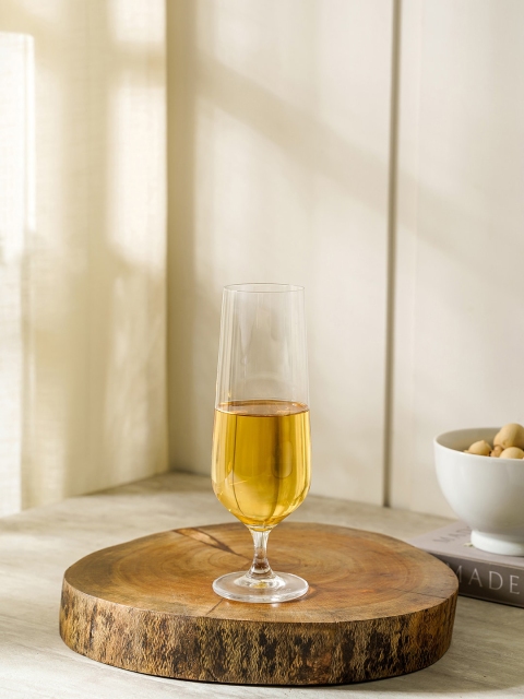 

Pure Home and Living Set Of 6 Transparent Strix Beer Glasses 380 ml
