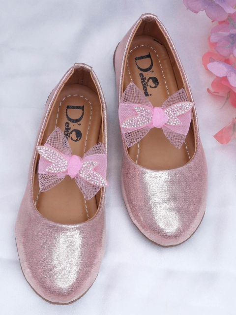 

DChica Girls Pink Party Ballerinas with Bows Flats
