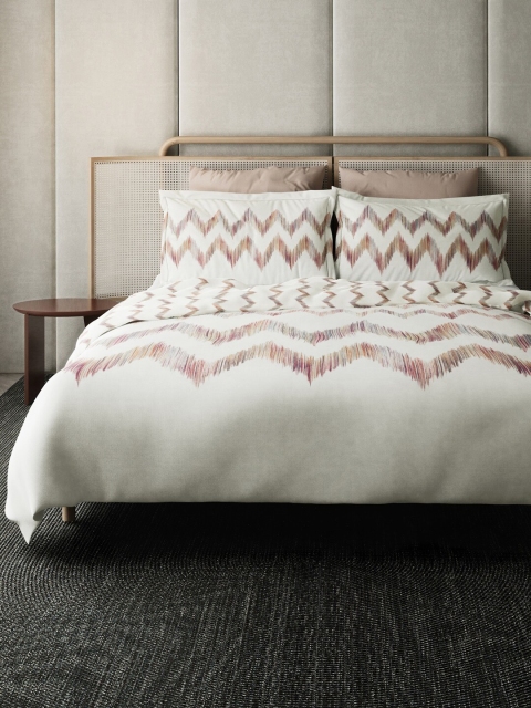 

DDecor Off White & Brown Geometric Mild Winter 210 GSM Single Bed Blanket