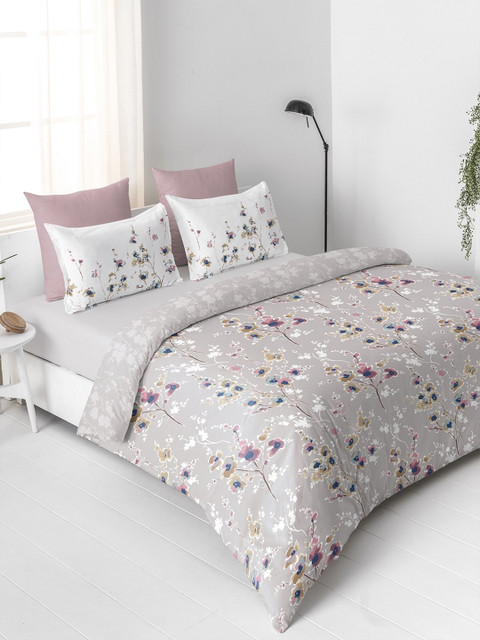 

DDecor Grey & White Floral Mild Winter 110 GSM Double Bed Dohar