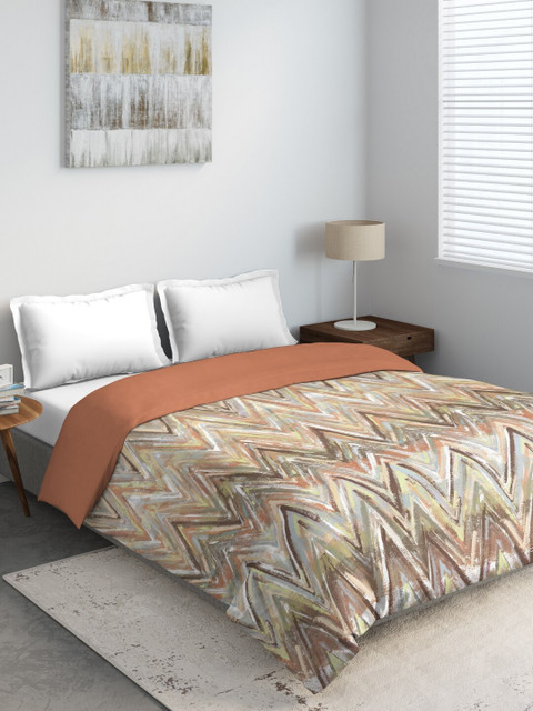 

DDecor Orange & Beige Geometric Mild Winter 110 GSM Double Bed Dohar