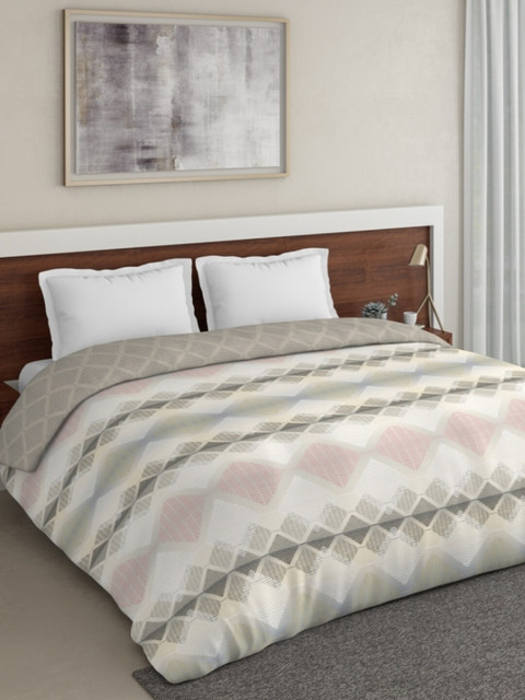 

DDecor Camel Brown & Green Geometric Mild Winter 150 GSM Double Bed Blanket