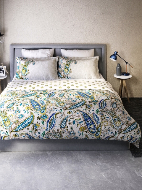 

DDecor Turquoise Blue & Yellow Floral Mild Winter 110 GSM Double Bed Dohar