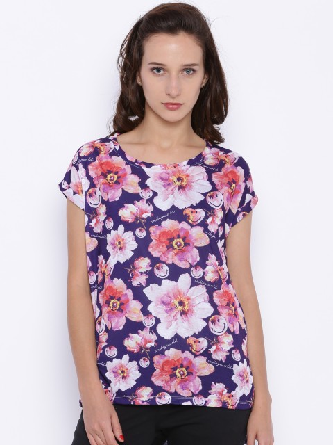 

Smiley World Women Purple Printed Top