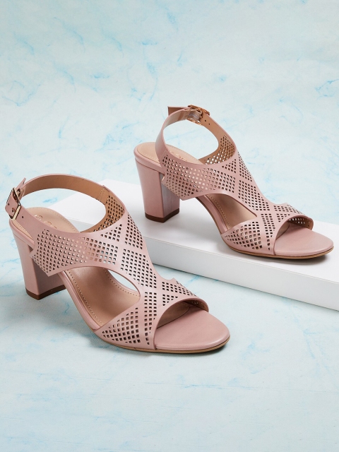 

CODE by Lifestyle Pink Textured Block Mules
